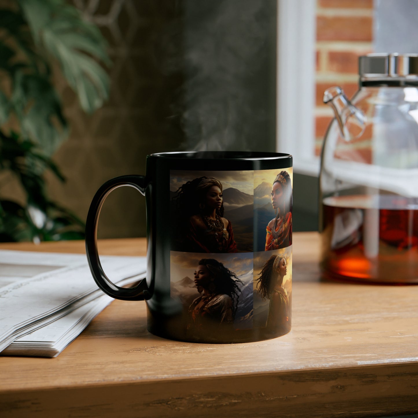 African Beauty,11oz Black Mug