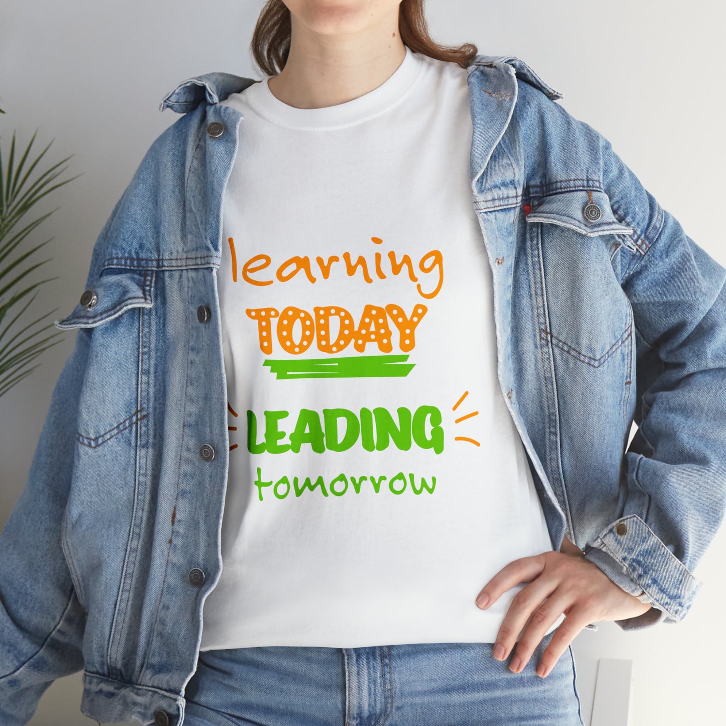 Learning Today Leading Tomorrow -Unisex Heavy Cotton Tee