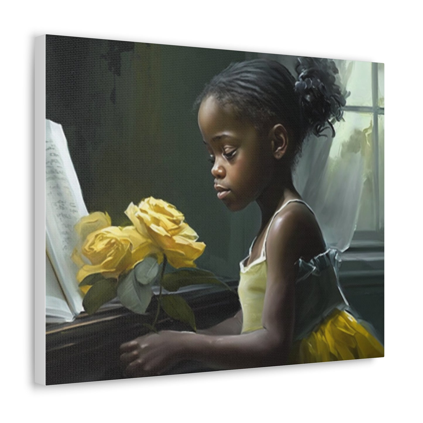 Smelling The Roses,Yellow Rose Piano Collection- Gallery Wraps