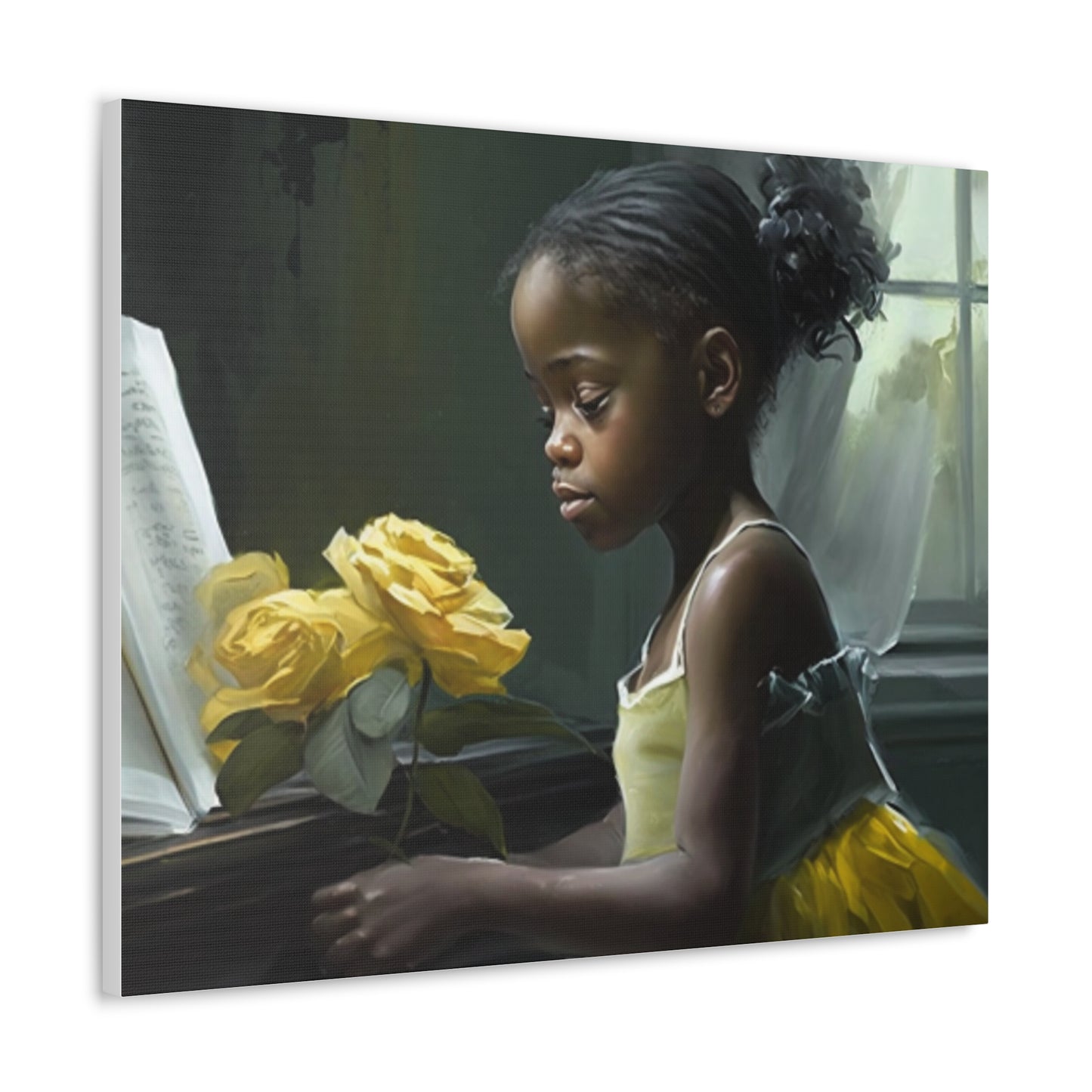 Smelling The Roses,Yellow Rose Piano Collection- Gallery Wraps