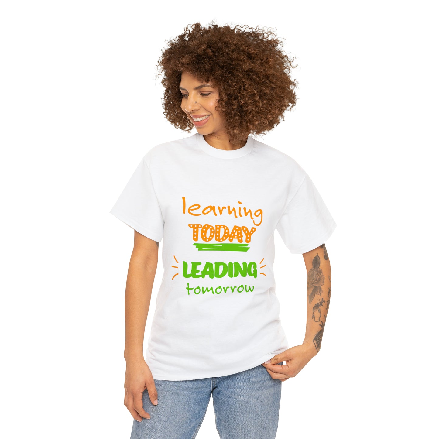 Learning Today Leading Tomorrow -Unisex Heavy Cotton Tee