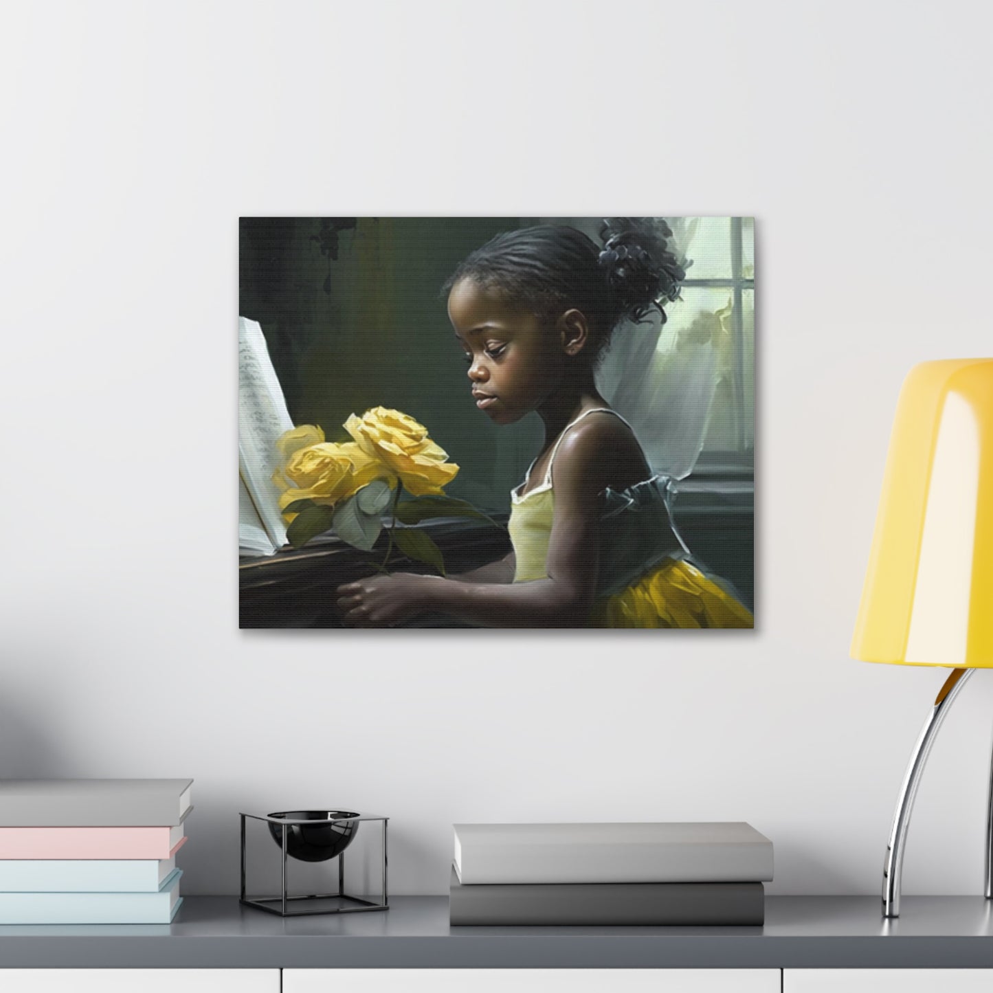 Smelling The Roses,Yellow Rose Piano Collection- Gallery Wraps