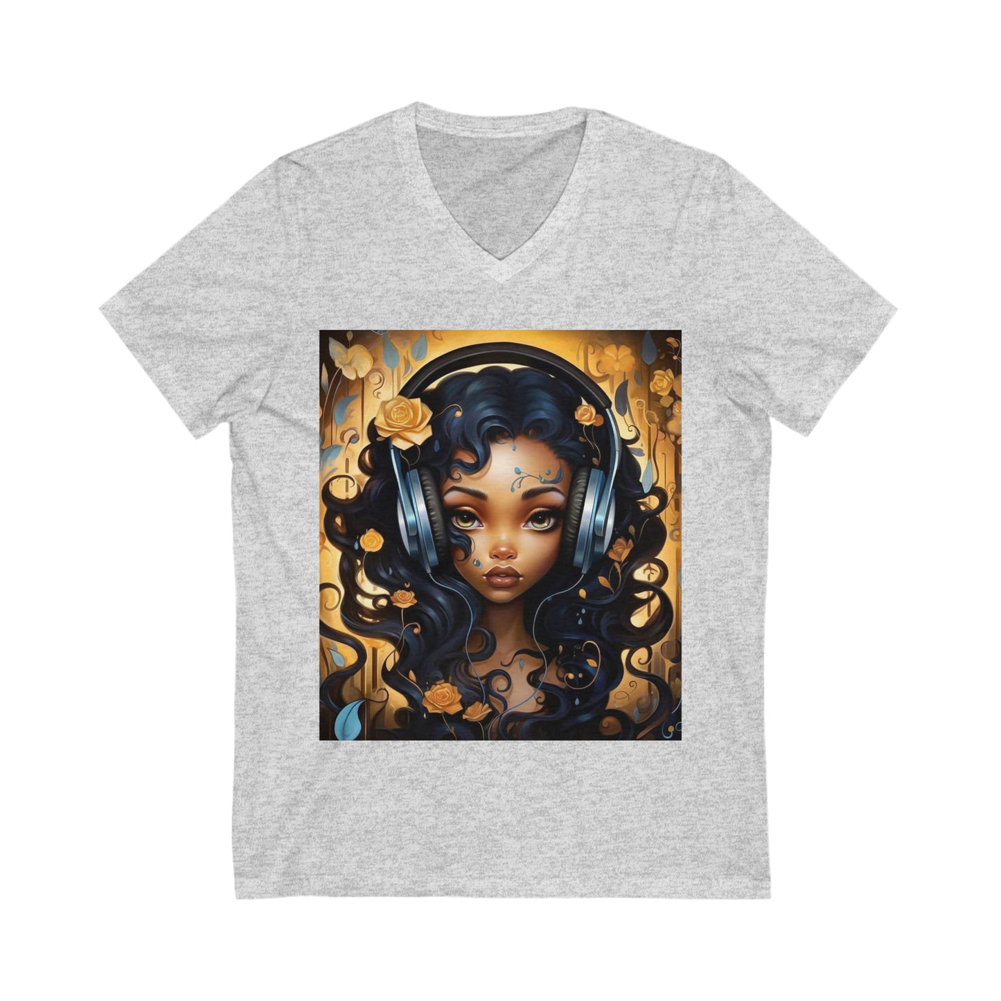 My Music-Unisex Jersey Short Sleeve V-Neck Tee