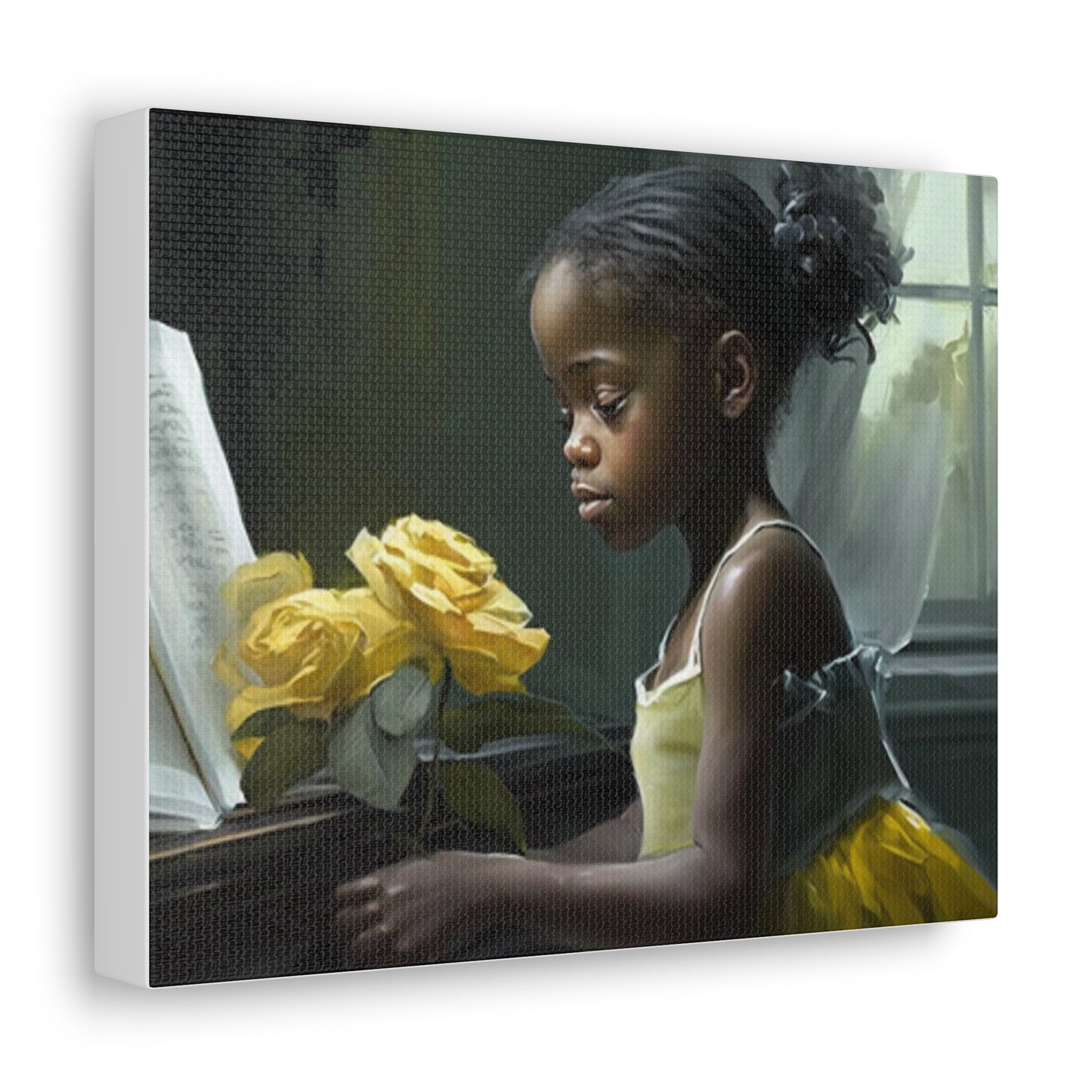 Smelling The Roses,Yellow Rose Piano Collection- Gallery Wraps