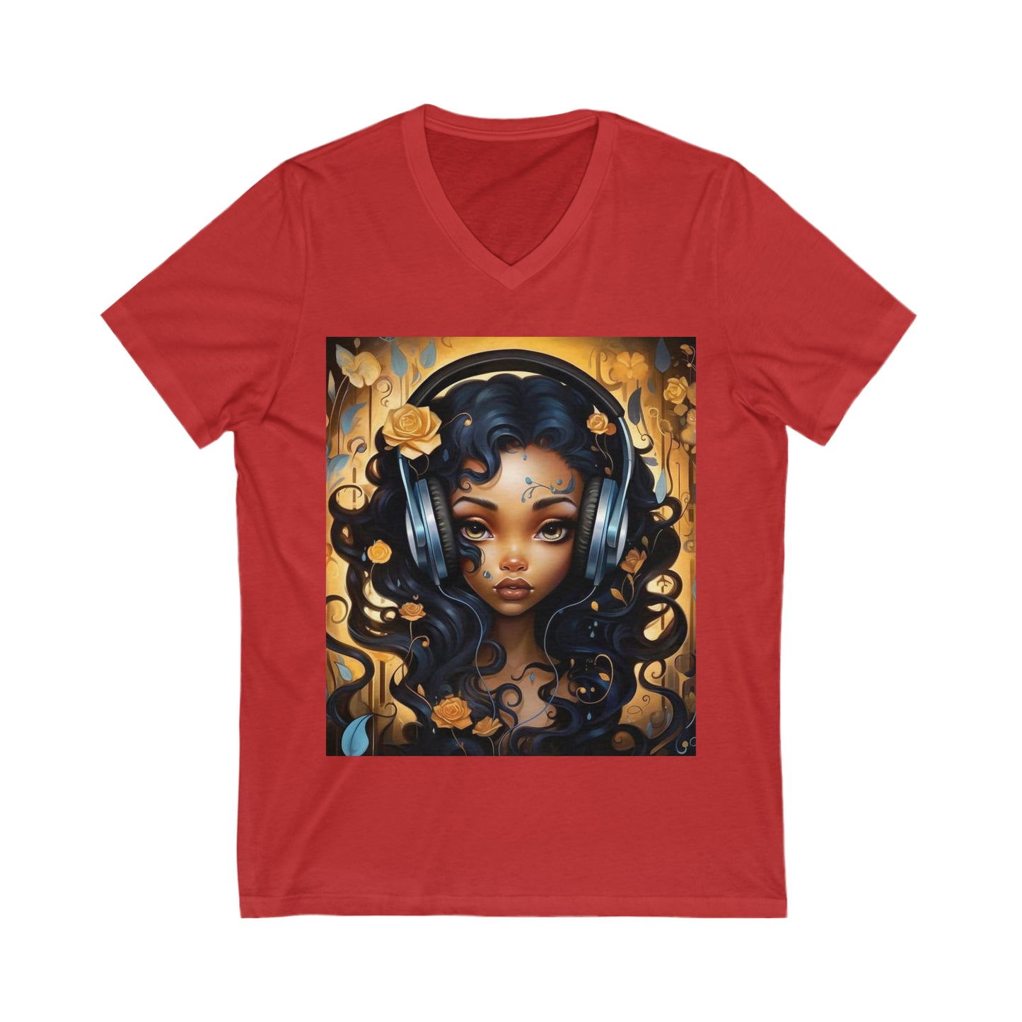 My Music-Unisex Jersey Short Sleeve V-Neck Tee