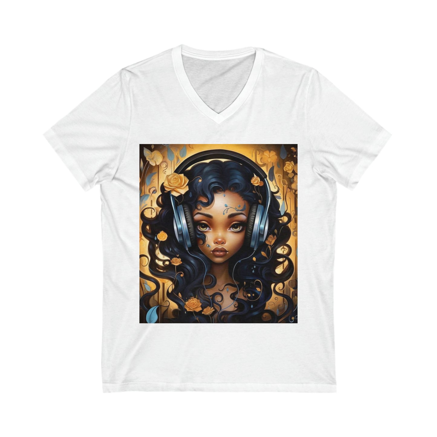 My Music-Unisex Jersey Short Sleeve V-Neck Tee