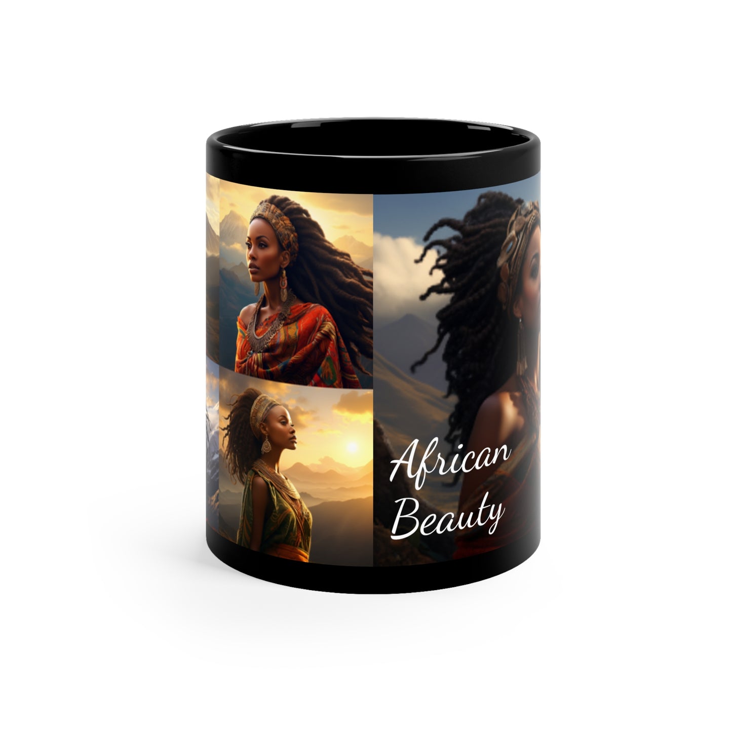 African Beauty,11oz Black Mug