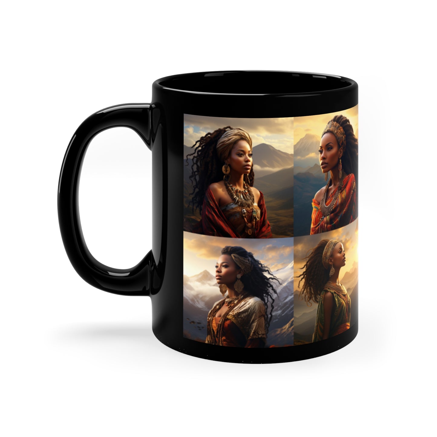 African Beauty,11oz Black Mug